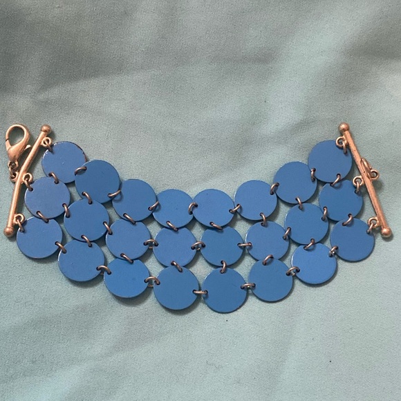 Vintage Jewelry - Vintage Blue Disc Bracelet